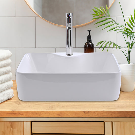 Goral Lavabo Ovalin De Cerámica Blanco Para Baño Baños Ovalado De Sobreponer Acabado Alto Brillo Económico Pequeños Medianos Modernos Lavadero Para Casa Casas Elegante Al-104