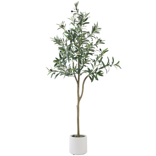 Arbol Planta Artificial Follaje Alta Realista Verde Decorativa Interior Interiores Grande Para Sala Comedor Adornos + Maceta Regalo + Musgo Extra Regalo