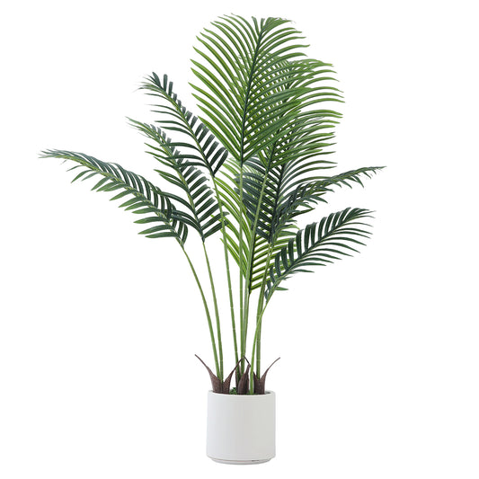 Arbol Arboles Planta Artificial Artificiales 120cm Palma Palmas Follaje Alta Realista Decorativa Decorativas Interior Interiores Grande Grandes Sala Comedor Adornos + Maceta Regalo + Musgo Regalo
