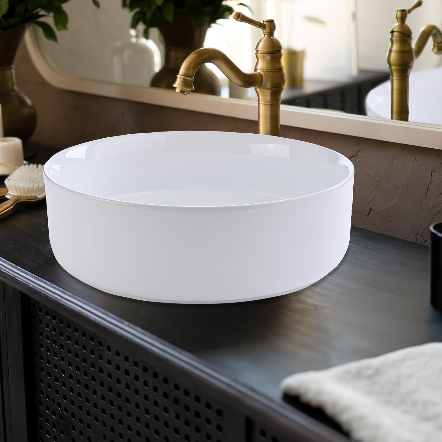 Goral Lavabo Ovalin De Cerámica Blanco Para Baño Baños Ovalado De Sobreponer Acabado Alto Brillo Económico Pequeños Medianos Modernos Lavadero Para Casa Casas Elegante Al-105