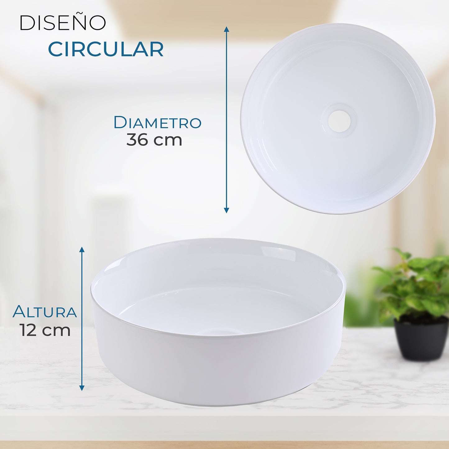 Goral Lavabo Ovalin De Cerámica Blanco Para Baño Baños Ovalado De Sobreponer Acabado Alto Brillo Económico Pequeños Medianos Modernos Lavadero Para Casa Casas Elegante Al-105