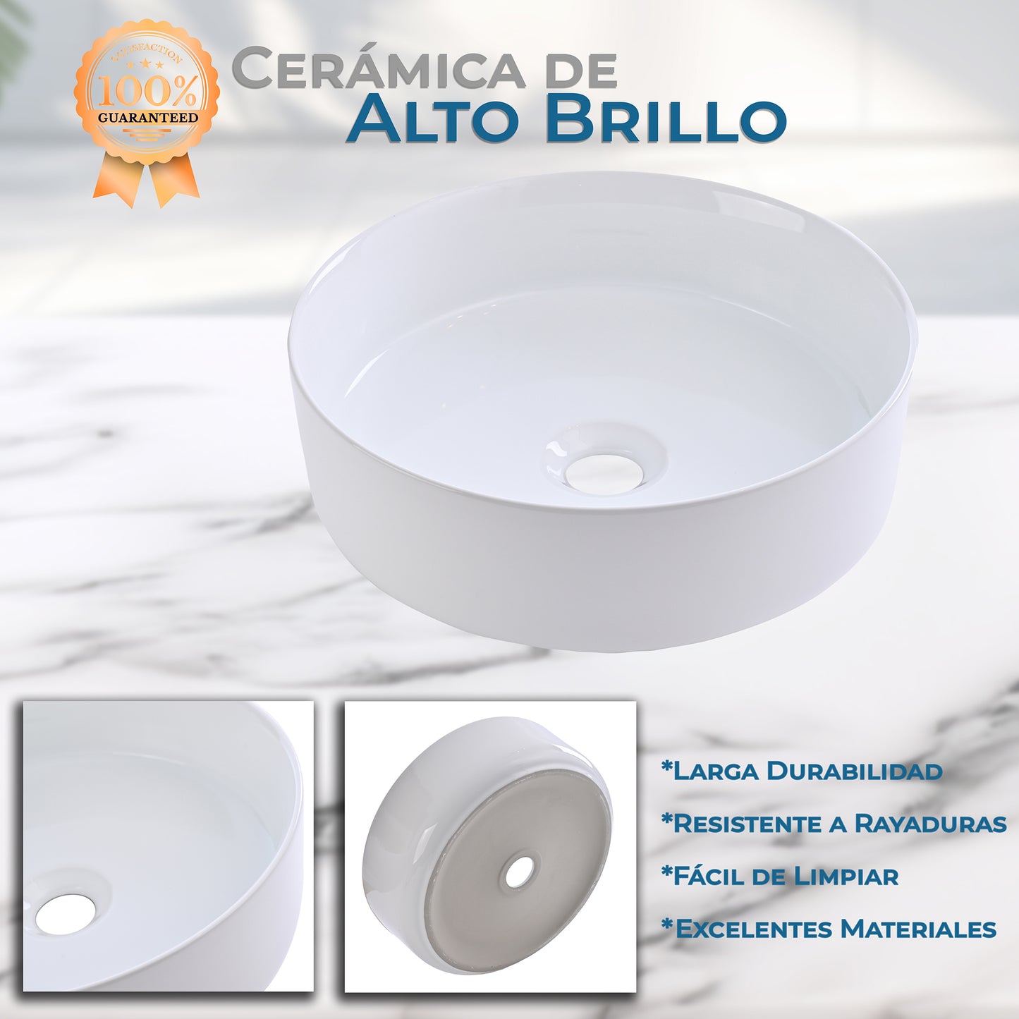 Goral Lavabo Ovalin De Cerámica Blanco Para Baño Baños Ovalado De Sobreponer Acabado Alto Brillo Económico Pequeños Medianos Modernos Lavadero Para Casa Casas Elegante Al-105