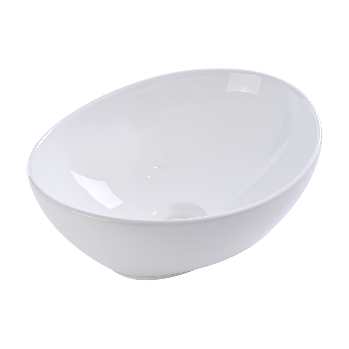 Lavabo ovalin de cerámica blanco para baño ovalado de sobreponer acabado alto brillo moderno para casa