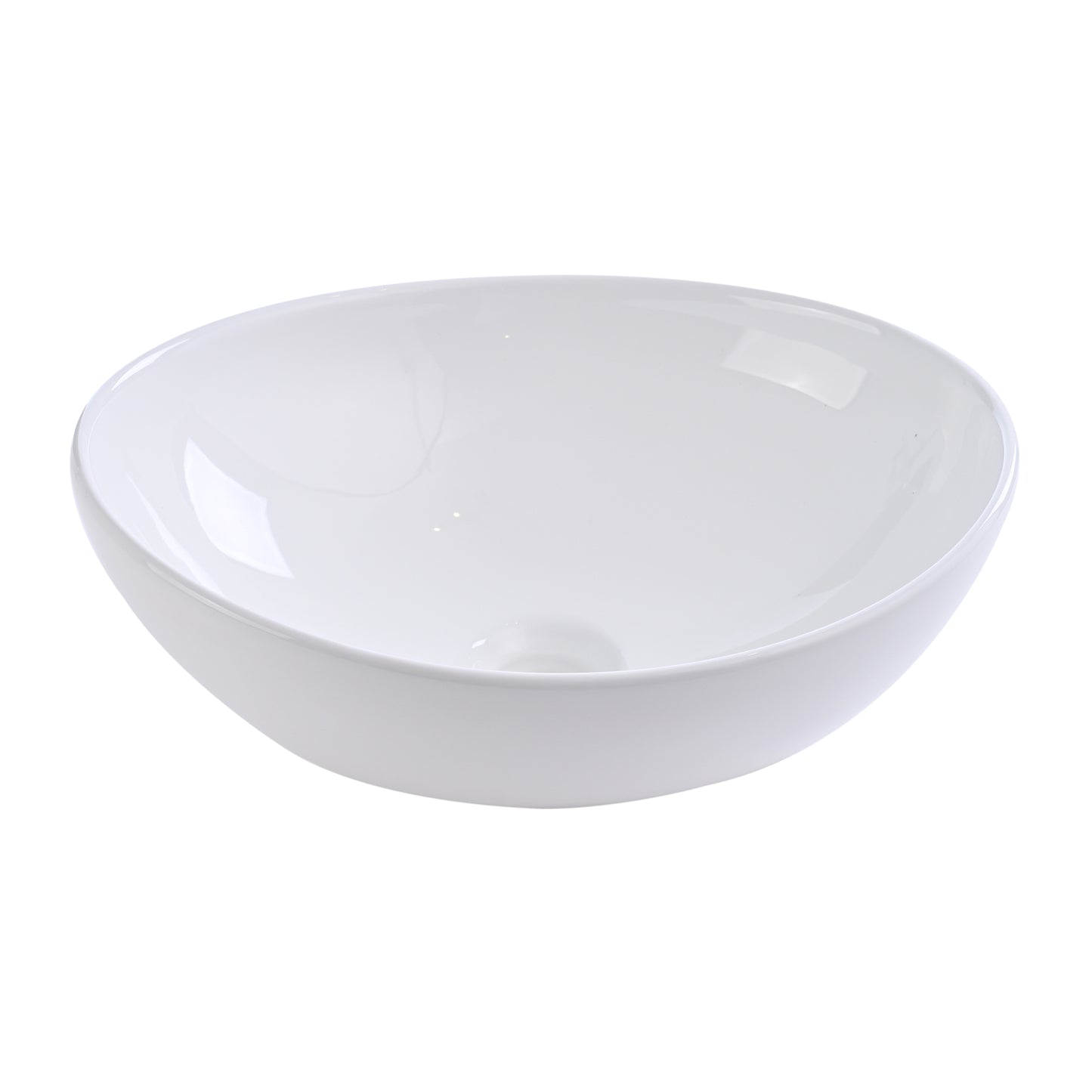 Lavabo ovalin de cerámica blanco para baño ovalado de sobreponer acabado alto brillo moderno para casa