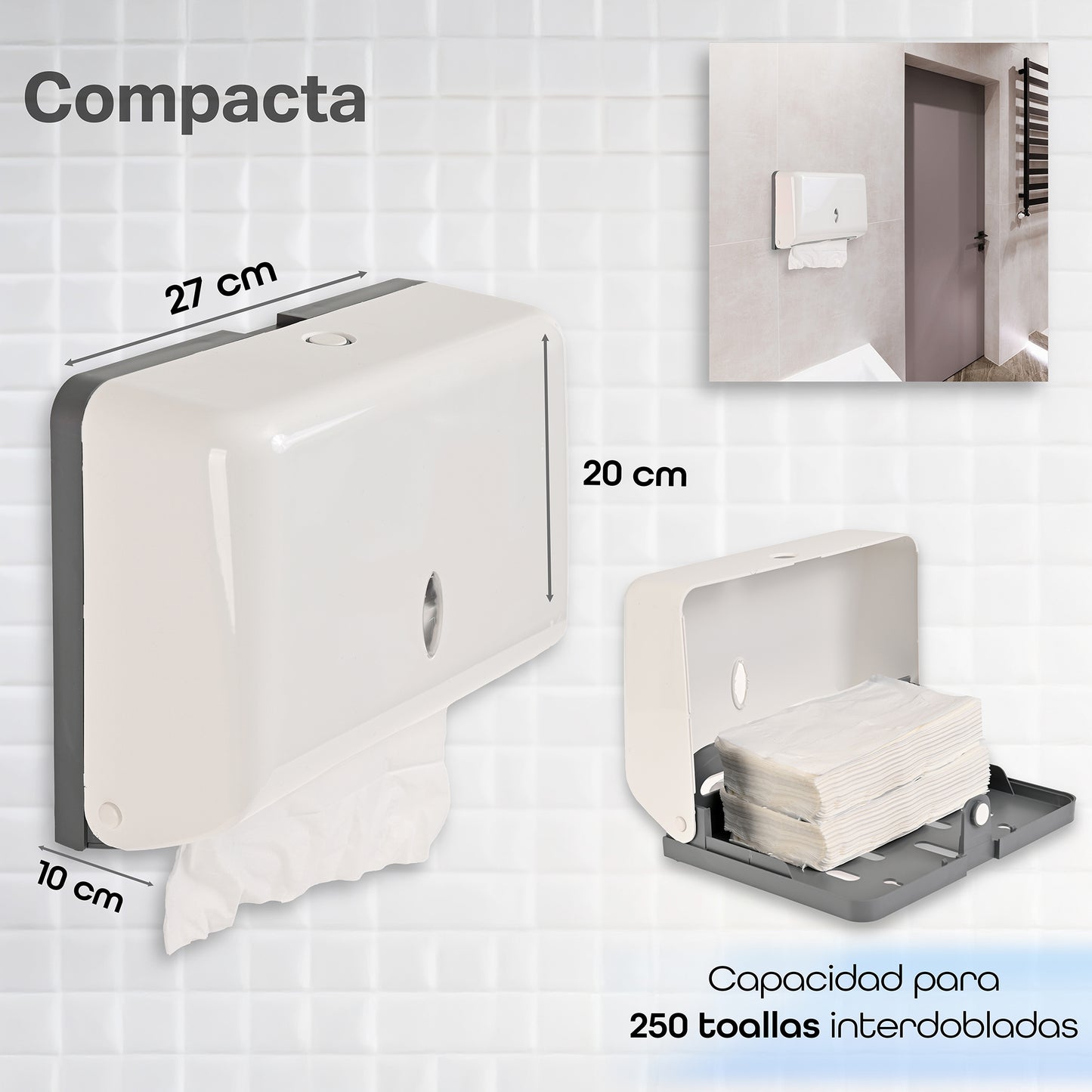 Dispensador Despachador de Toallas para Manos Interdoblada Sanitas