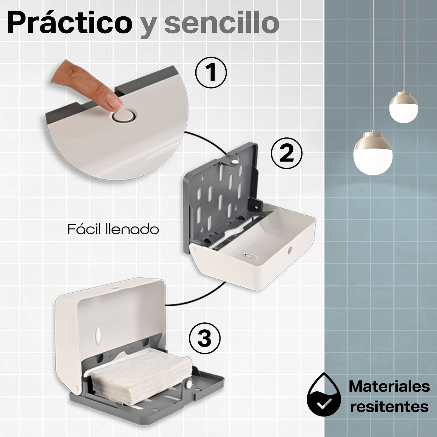 Dispensador Despachador de Toallas para Manos Interdoblada Sanitas
